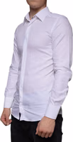 White Cotton Men Dress GOLD Formal Shirt 2
