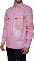 Pink Cotton Collared Button Down Shirt 2