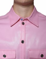 Pink Cotton Collared Button Down Shirt 4