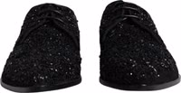 Black Embellished Suede Derby Formal Shoes 1