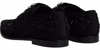 Black Embellished Suede Derby Formal Shoes 4