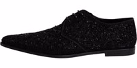 Black Embellished Suede Derby Formal Shoes 5