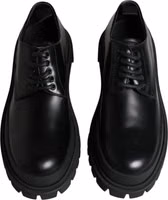 Black Leather Lace Up Trekking Dress Shoes 2