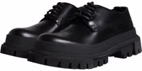 Black Leather Lace Up Trekking Dress Shoes 3