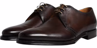 Brown Leather Lace Up Men Derby Formal Shoes 3