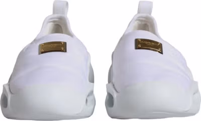 White Padded Fabric Low Top Sneakers Shoes