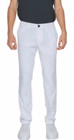 White Cotton Casual Pants 1