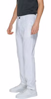 White Cotton Casual Pants 3