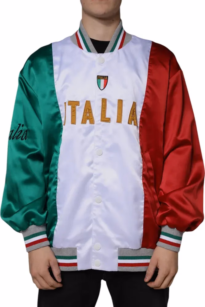 Multicolor Italia Button Down Bomber Jacket