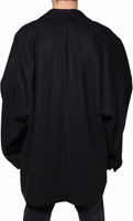 Black Wool Double Breasted Men Coat Jacket 3