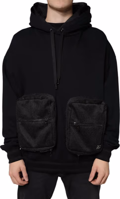 Black Hooded Pullover Men Sweatshirt Sweater