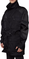 Black Nylon Winter Men Parka Coat Jacket 3
