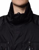 Black Nylon Winter Men Parka Coat Jacket 4