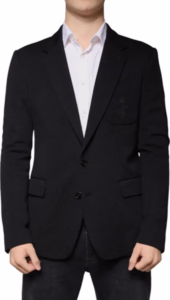 Black Wool Single Breasted Formal Blazer