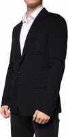 Black Wool Single Breasted Formal Blazer 2