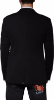 Black Wool Single Breasted Formal Blazer 3