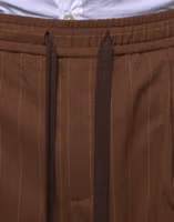 Brown Stripes Skinny Men Dress Pants 4