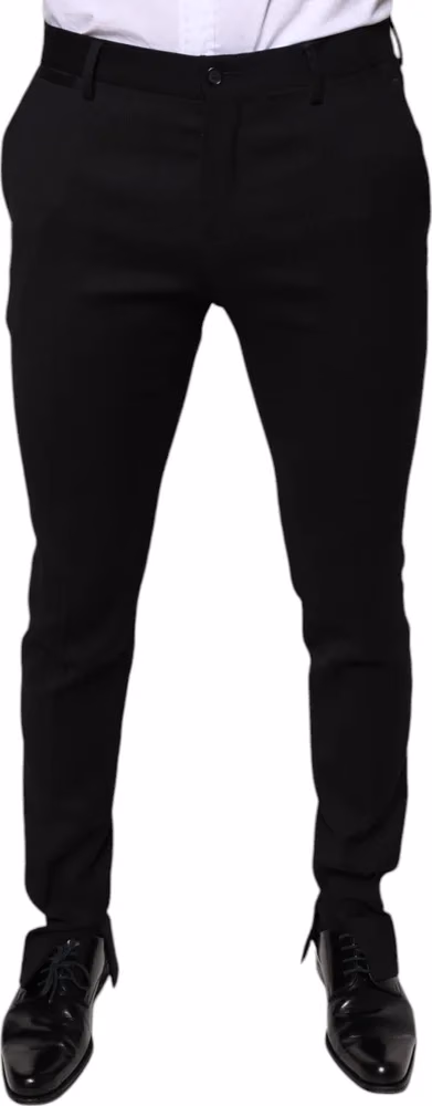 Black Wool Skinny Formal Dress Pants