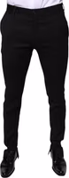 Black Wool Skinny Formal Dress Pants 1