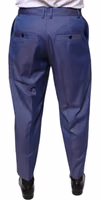 Blue Wool Tapered Formal Dress Pants 3