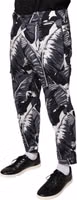 Gray Banana Leaf Cotton Stretch Capri Pants 2