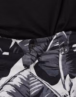 Gray Banana Leaf Cotton Stretch Capri Pants 4