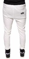 White Cotton Slim Men Jogger Sweatpants Pants 3