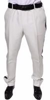 White Polyester Formal Dress Pants 1