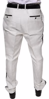 White Polyester Formal Dress Pants 3