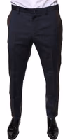 Black Cotton Wool Formal Dress Pants 1