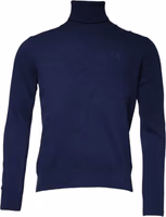 Blue Wool Knit Turtleneck Pullover Sweater 1