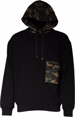 Black Camouflage Hooded Sweatshirt Sweater