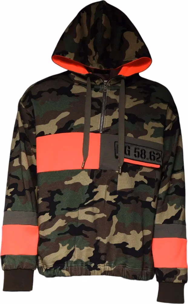 Multicolor Camouflage Hooded Men Sweatshirt Sweater