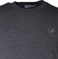 Dark Gray Wool Crew Neck Pullover Sweater 2