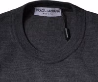Dark Gray Wool Crew Neck Pullover Sweater 5