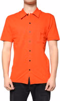 Orange Cotton Button Down Casual Polo Shirt 1