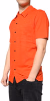 Orange Cotton Button Down Casual Polo Shirt 2
