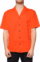 Orange Cotton Button Down Casual Polo Shirt 1