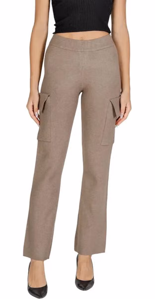 Beige Viscose Cargo Pants