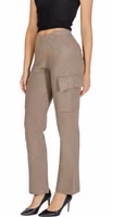 Beige Viscose Cargo Pants 4