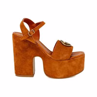 Brown Suede Leather High Heel Pumps 4