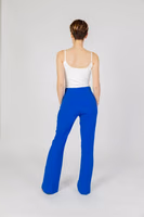 Blue Recycled Polyester Flared Pants 3