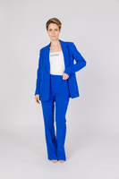 Blue Recycled Polyester Flared Pants 5