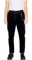 Black Cotton Casual Pants 1
