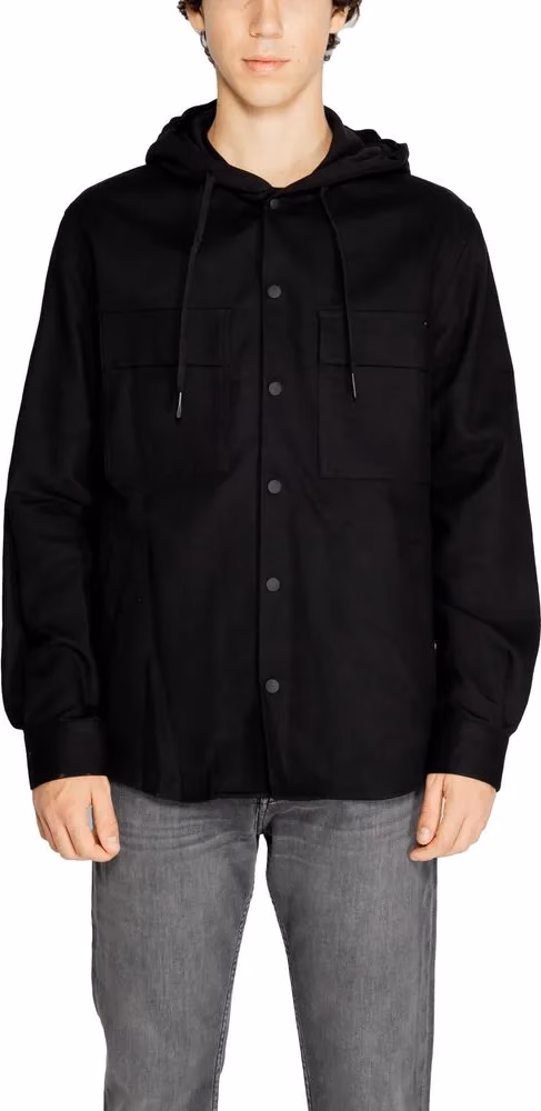 Black Cotton Shell Jacket