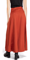 Red Polyester Long Skirt 2