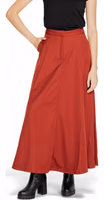 Red Polyester Long Skirt 3