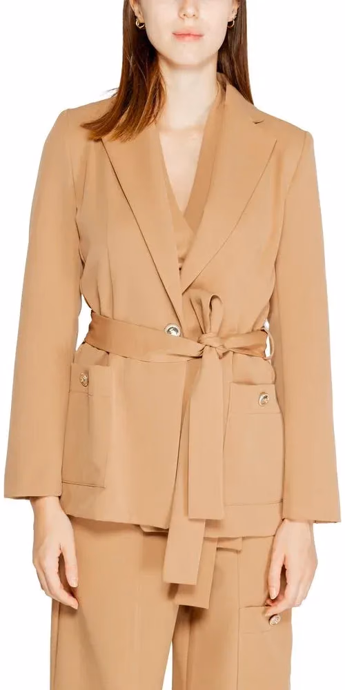 Beige Polyester Blazer