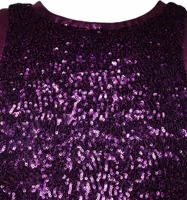 تيشيرت بنفسجي بلا أكمام مزين بالترتر بياقة مستديرة 2