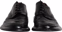 Black Leather Derby Wingtip Formal Shoes 1
